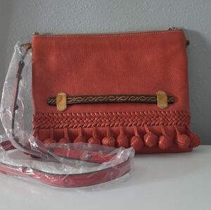 RARE Valentina Consuela Fiesta Red Braided Tassel Crossbody